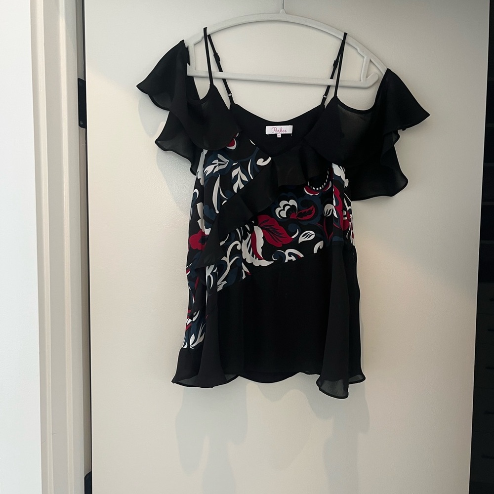 Black Floral Women's Top